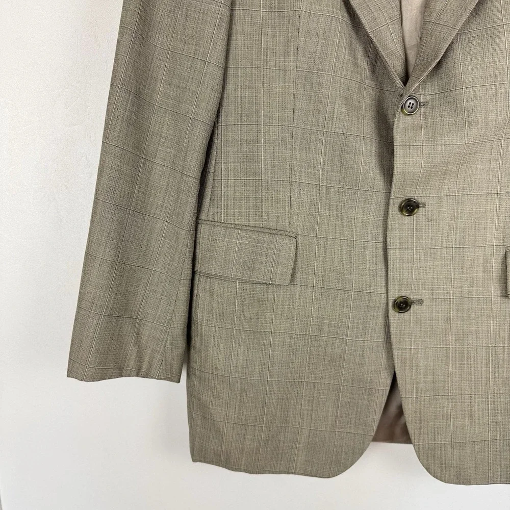 Vintage Chaps By Ralph Lauren Blazer Men's‎ 41L Tan Sports Coat Pure Virgin Wool